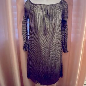 Gold Long Sleeve Short Dress